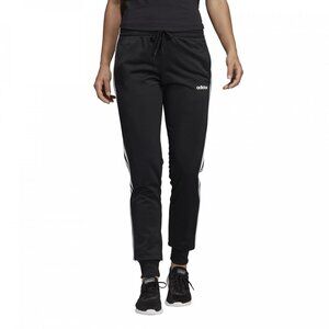 Adidas Essentials 3-Stripes Tricot Joggers Womens Large Black White Slim Tapered
